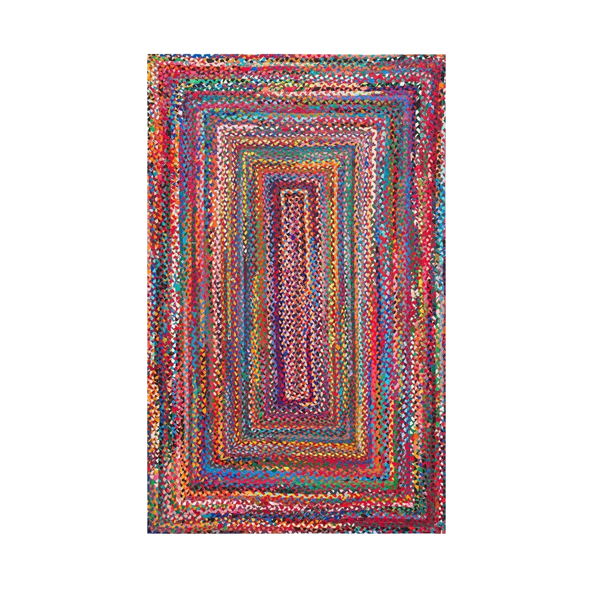 Indischer handgefertigter mehrfarbiger ChindiWohnzimmerteppich aus Naturfasern, umweltfreundlich, 2.6 x 10 Quadratfuß (78 x 300 cm), Läuferteppich, Läuferteppich, Schlafzimmerteppich