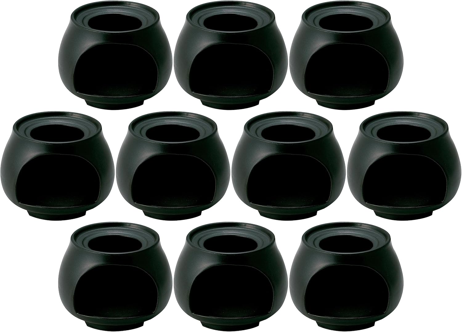 Set of 10, Bagna Cauda Fondue Stack Warmer, Round (Large), Black, 4.5 x 5.2 x 4.0 inches (11.5 x 13.1 x 10.2 cm), Stove