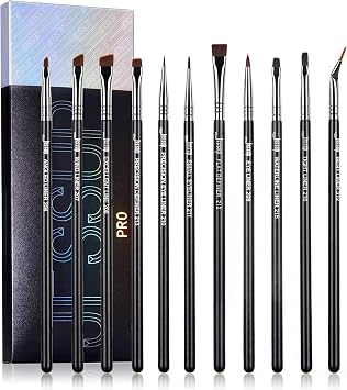 Jessup Eyeliner Brush Set 11 Professional Labeled Eye Makeup Brushes T324