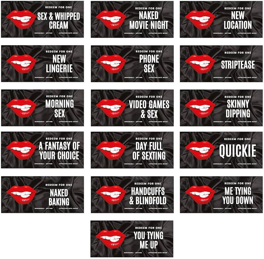 Amazon.com: Andaz Press Red Lips Redeem For One Naughty Sexy Love