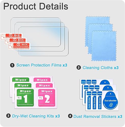 Miniatura 9 de FiTSTILL Paquete de 3 protectores de pantalla para Go Pro MAX2/MAX360 2025/MAX Fusion (2019), película de vidrio templado LCD resistente a