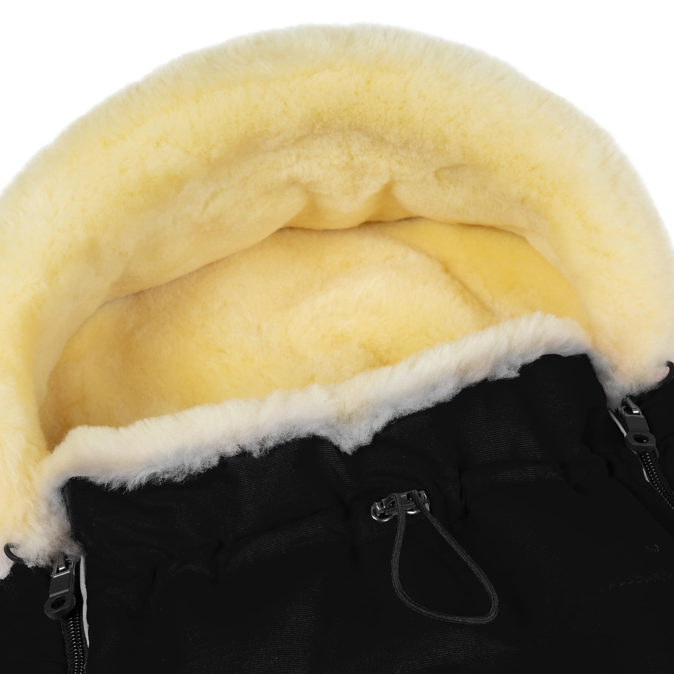 WERNER CHRIST BABY, Lammfell-Fußsack LADIS – für kleine Reisebuggys (Kinder ab 6 bis 36 Monate), aus medizinischem Lammfell, in schwarz (Black)