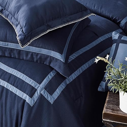 Miniatura 5 de Shalala Heritage - Juego de edredón tamaño Queen, hidrocepillado, sensación lanosa, 7 piezas de ropa de cama de lujo moderna de hotel, cierre de