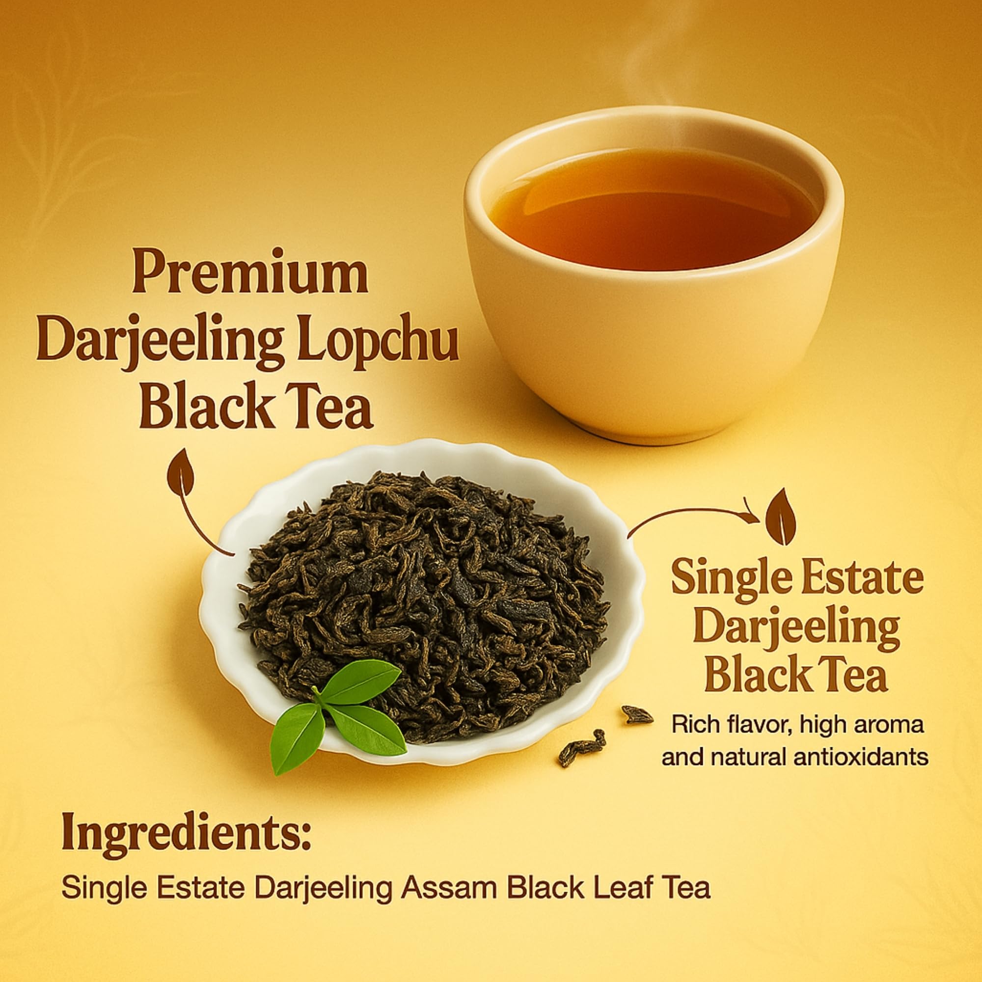 Brewora Lopchu Premium Darjeeling Black Tea | Classic Mountain Tea with Rich Aroma & Delicate Taste | Fine Loose Leaf Tea 3