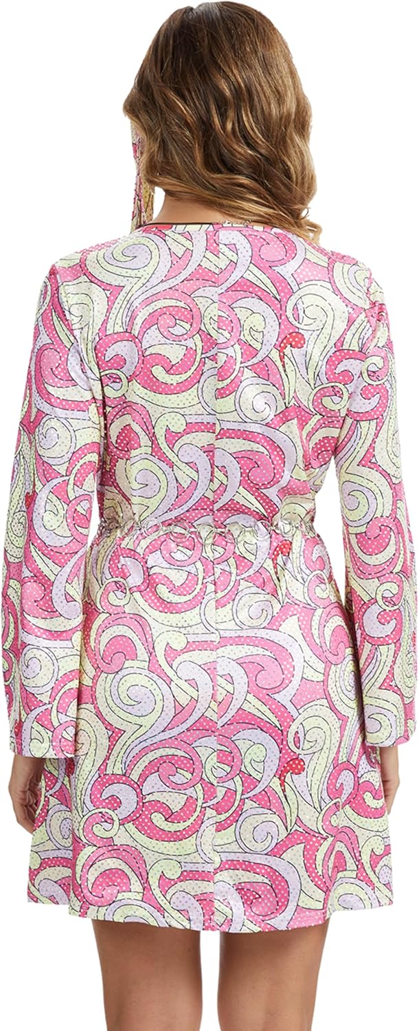 70s Disco Costume for Women - 1970s Disco Outfit Hippie Costume Shiny Disco Dress for 70's Theme Parties