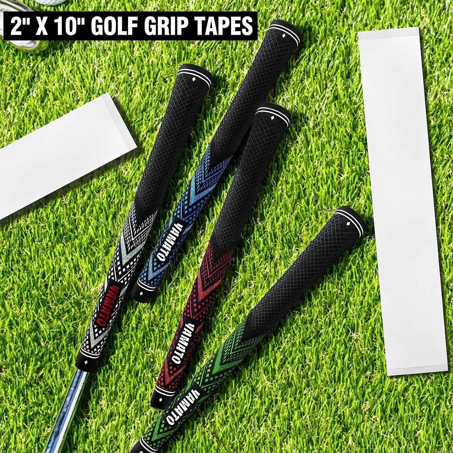 Yamato Empuñaduras de golf con agarre para putter y cinta de agarre de golf, 12 empuñaduras de hierro y 1 agarre de putter con 15 tiras de cinta, gran regalo para golfistas, hombres y mujeres