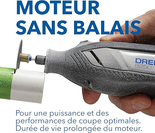 Dremel 8250 12V Outil rotatif sans fil 5 000-30 000 tr/min Outil multifonction sans balais avec étui souple, 5 accessoires, 1 batterie + chargeur pour poncer, fraiser, graver, couper - 4