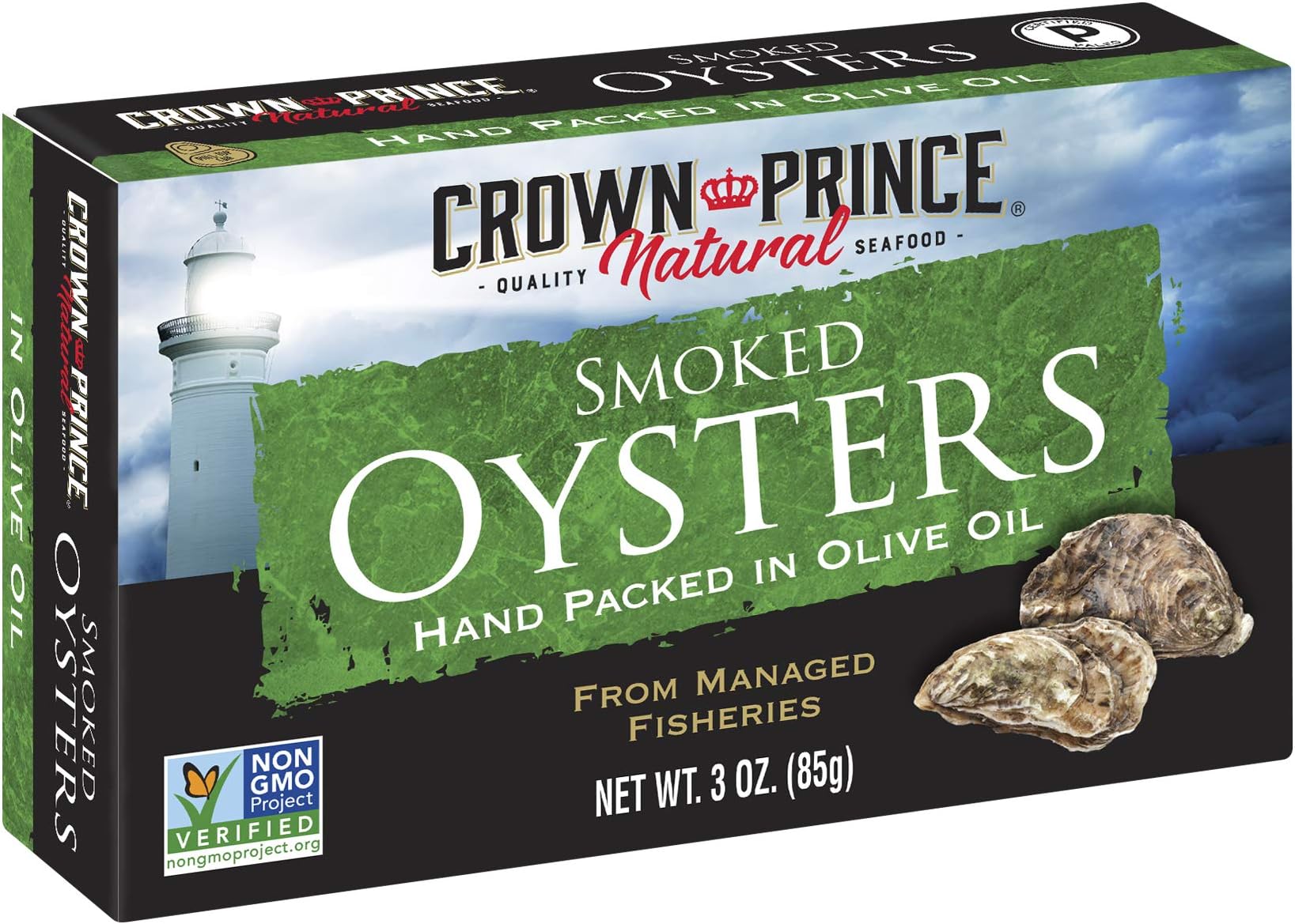 Crown Prince Natural Smoked Oysters in Pure Olive Oil