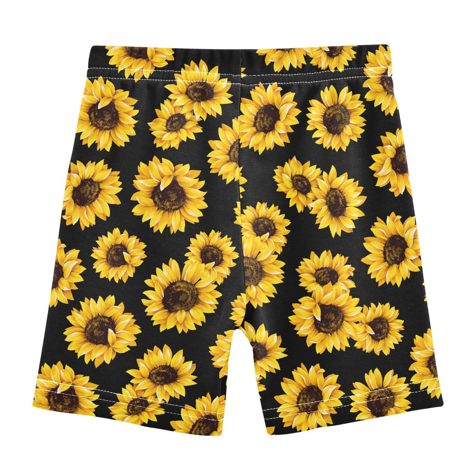 JHKKU Girls Sunflower Shorts Cotton Cartwheel Bike Kids Biker Under Dress Dance Short Girl Clothes 5T