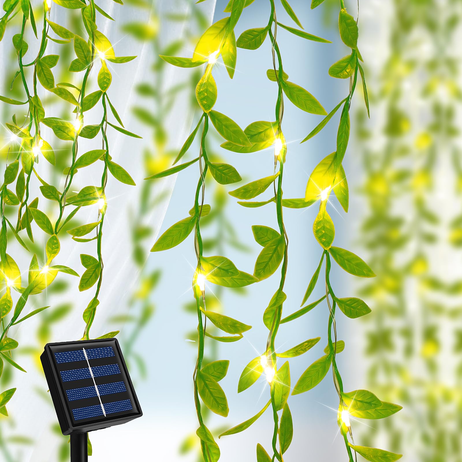Guirlande Solaire Lierre Dekofun 10m 100 LED - 8 Modes IP65 - Décoration Jardin Extérieur