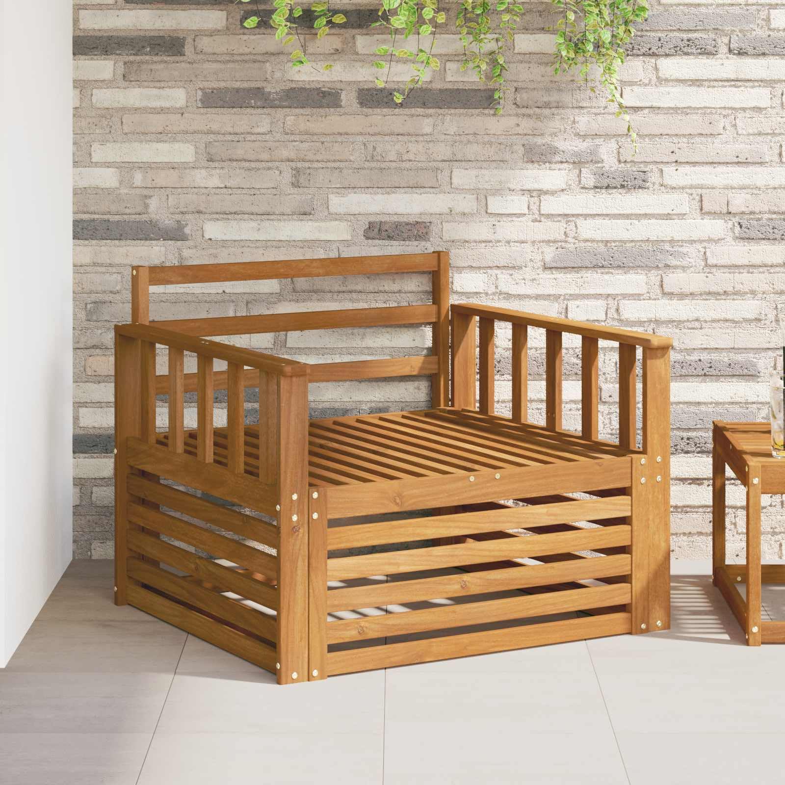 Canapé d'extérieur en bois d'acacia résistant 2 places