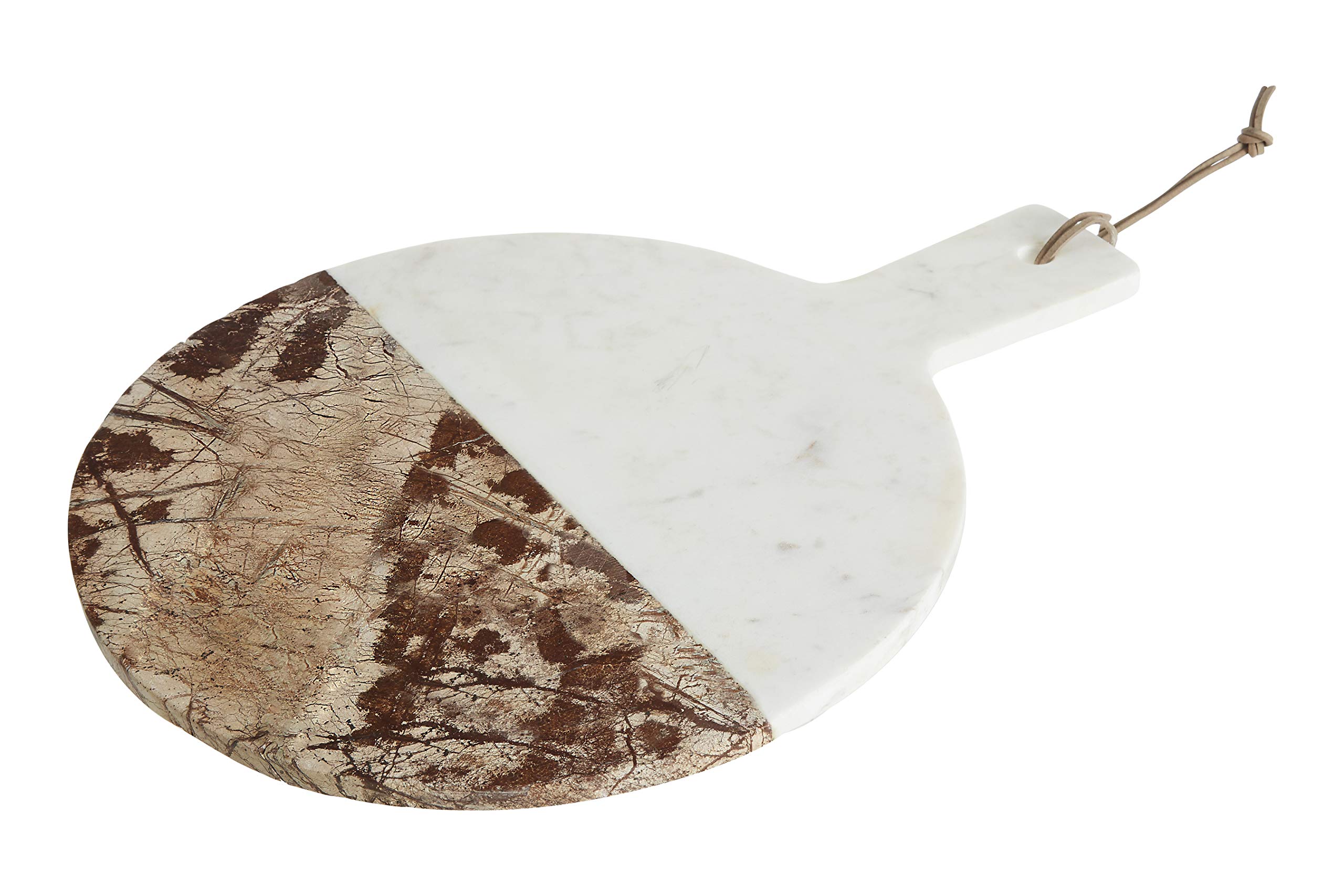 Premier Housewares Marble Serving Tray, Marble, White/Brown - 48cm