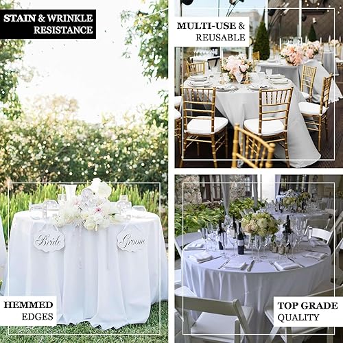 Miniatura 4 de Tableclothsfactory 108" Wholesale Round Tablecloth Polyester Round Table Linens for Wedding Party Banquet Restaurant - Peacock Teal