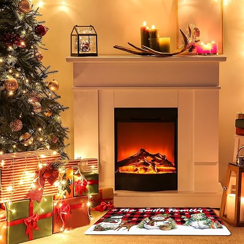 Miniatura 6 de Felpudo de Navidad personalizado para exteriores con nombre, tapete de bienvenida personalizado de Navidad, entrada al aire libre, hogar, tapete de