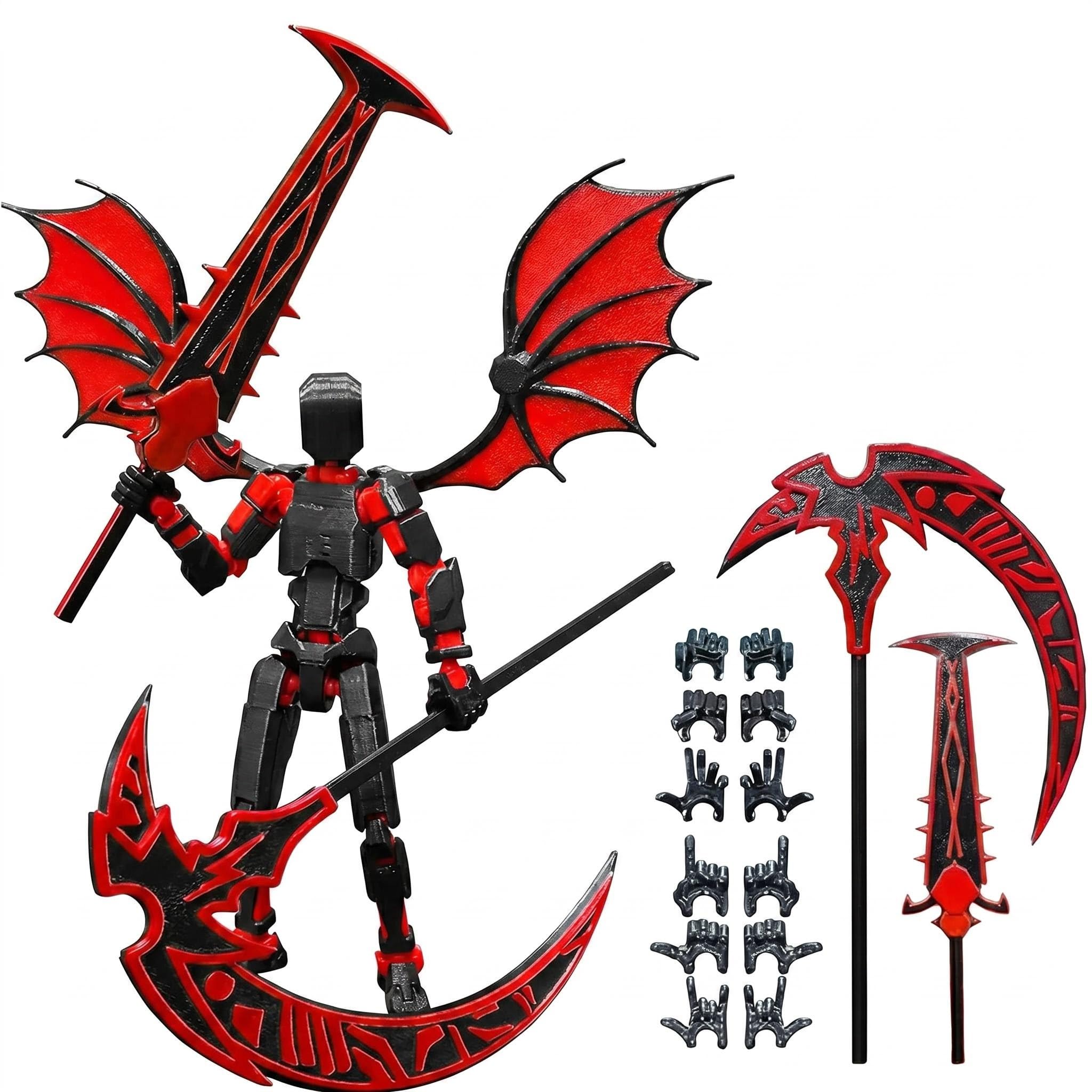 Upgraded T13 Action Figure Already Assembled 3D Printed Action Figures Multi-Jointed Movable Titan 13 Action Figure Dummy 13 with Weapons for Display Pose Collectible Gift for Teens and Adults