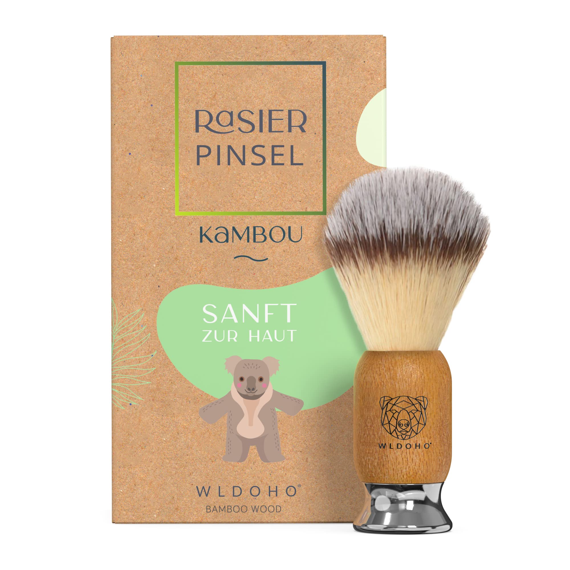 WLDOHO Rasierpinsel Vegan mit Holzgriff aus Bambus fr Rasierhobel Rasur -  Dachshaar Imitat - KAMBOU : Amazon.de: Drogerie & Krperpflege