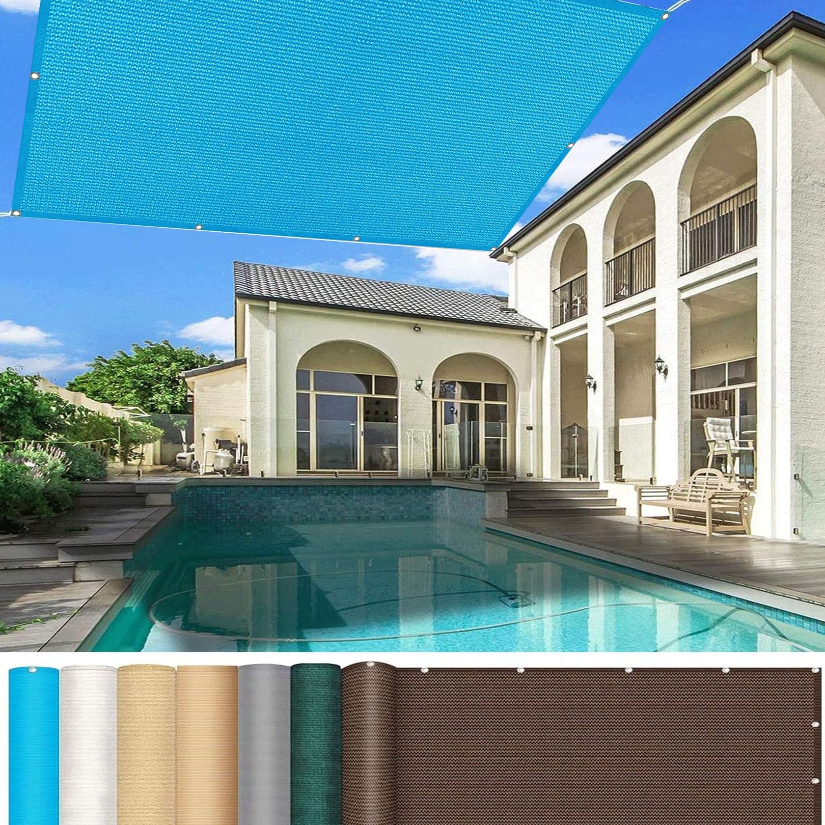 Voile d'ombrage en tissu HDPE durable 2x9.5m haute protection extérieure