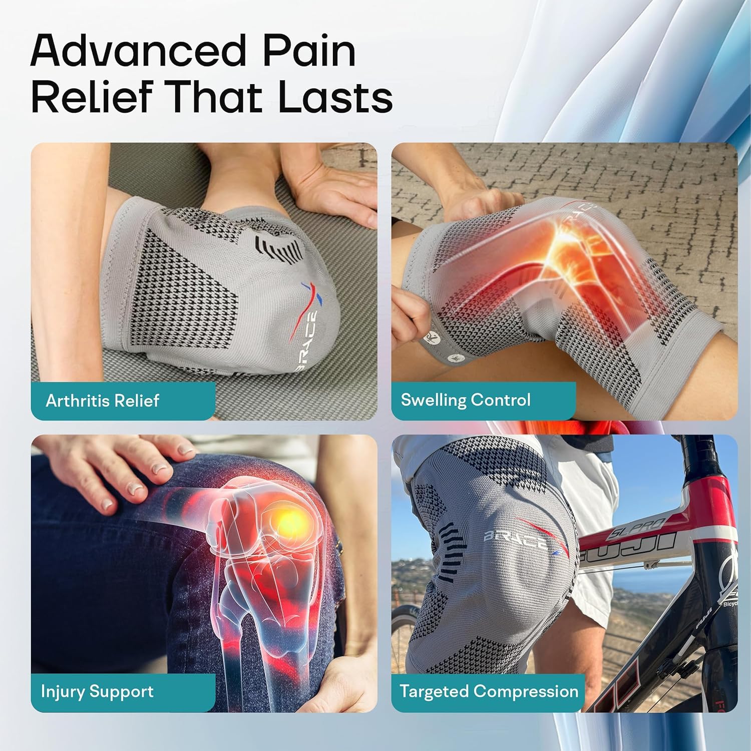 Compression Knee Sleeve for Men and Women | Patellar Stabilizing Knee Brace for Arthritis Pain, Sprains, Injured Knees, and Sports Injuries | Insertable Hot and Cold Gel Knee Pad