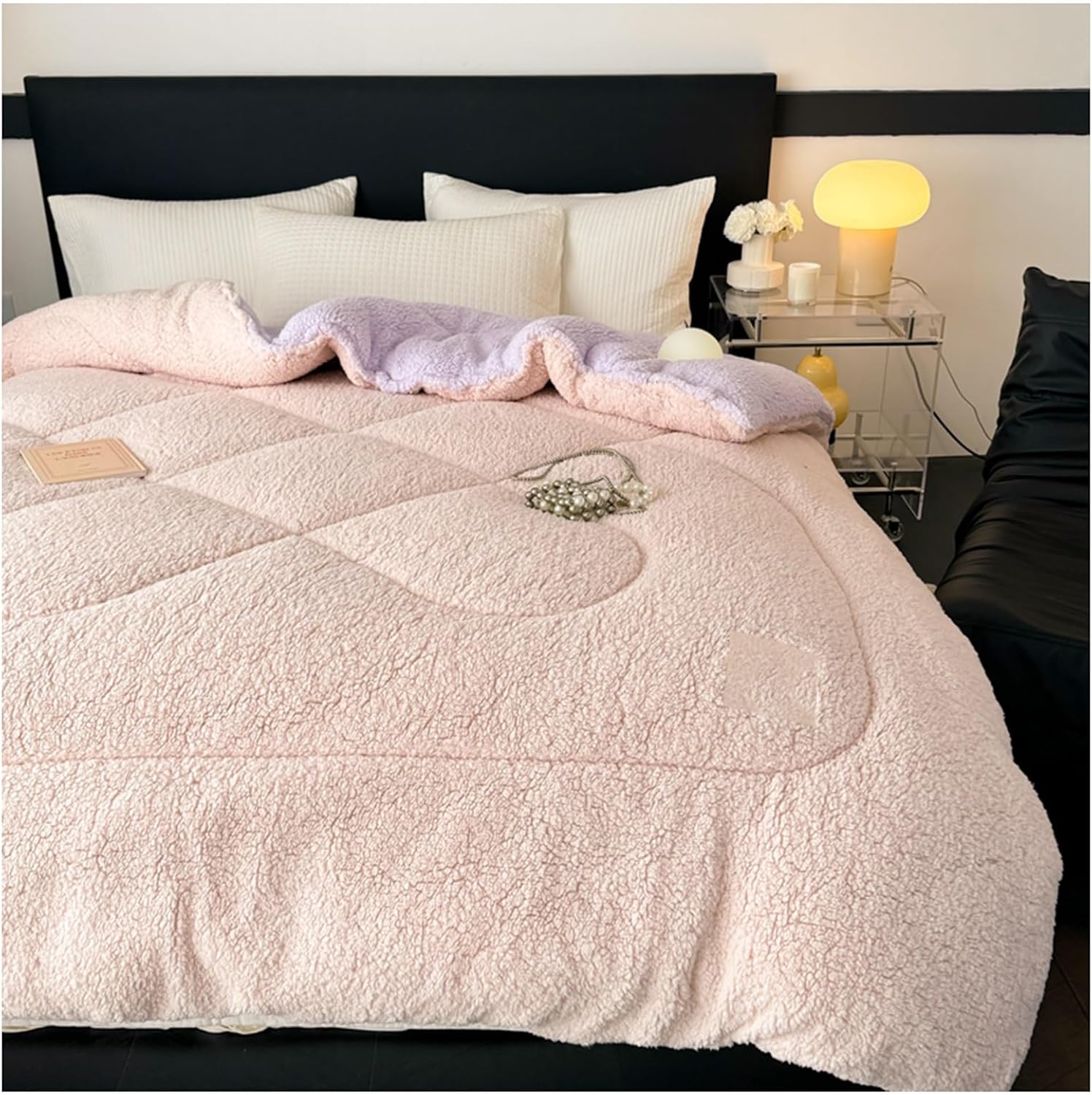 Edredon Warm in Winter, Reversible Down Duvet, Thicken Cashmere Quilt, Thick Winter Blankets, Warm Thick Puffing Edredon, Puffing Edredon (B, 150 x 200 cm/2.5 kg)