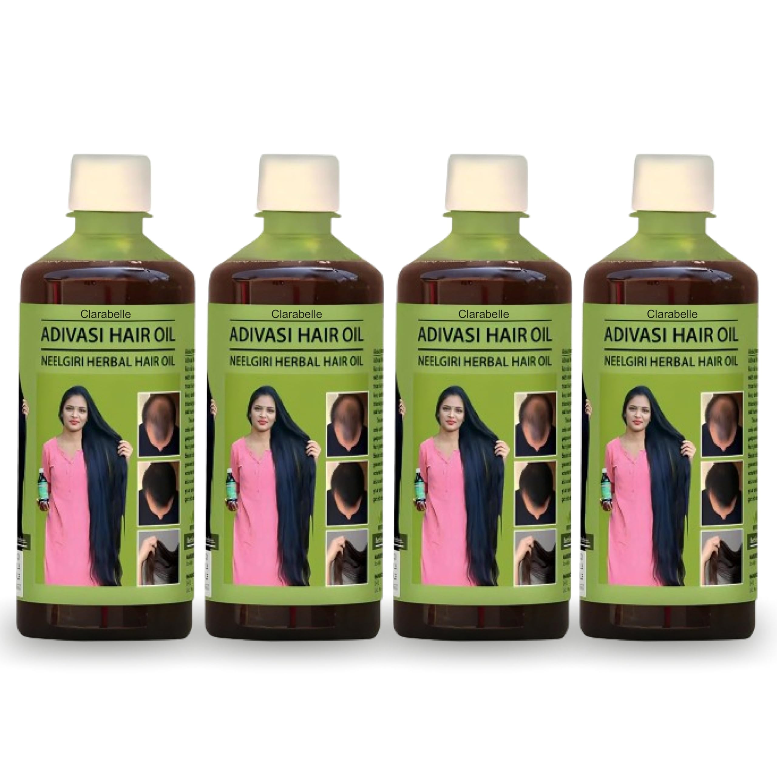 Adivasi Neelgiri Herbal Hair Oil with infusion of 108 Types of Herbs for Hair Growth, Anti Hair fall & Anti Dandruff Oil | Suitable for All Hair Types (Pack of 4)