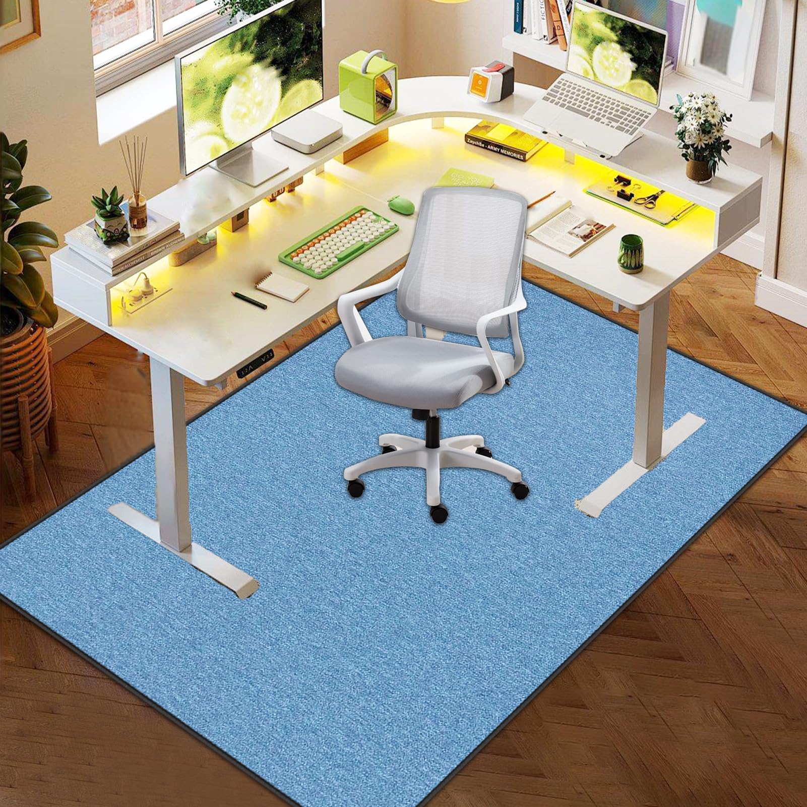 Tappeto Salvapavimento Antiscivolo Sedia Ufficio 100 x 140 cm | Tappetino Sedia Gaming Protettivo per Pavimenti Duri Tappeto per Sedia con Ruote