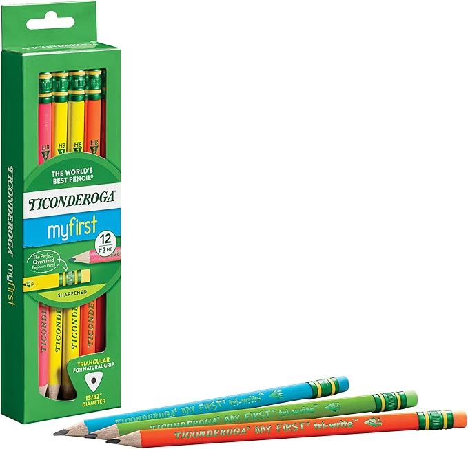 Ticonderoga My First Tri-Write Lápices de Grafito 2 HB 12 Piezas miniatura 8