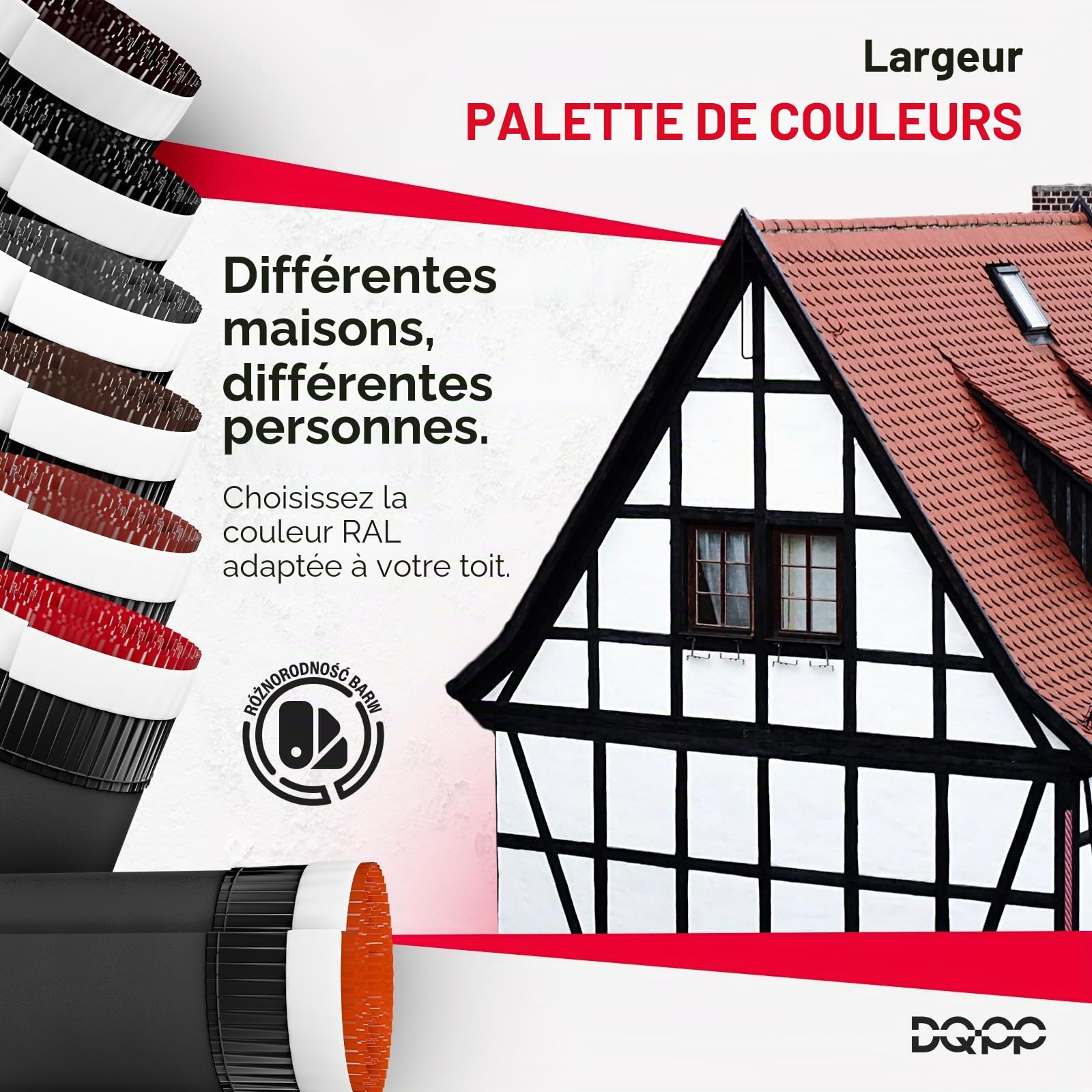 5m x 390mm Brun cuivré closoir ventilé RAL 8004