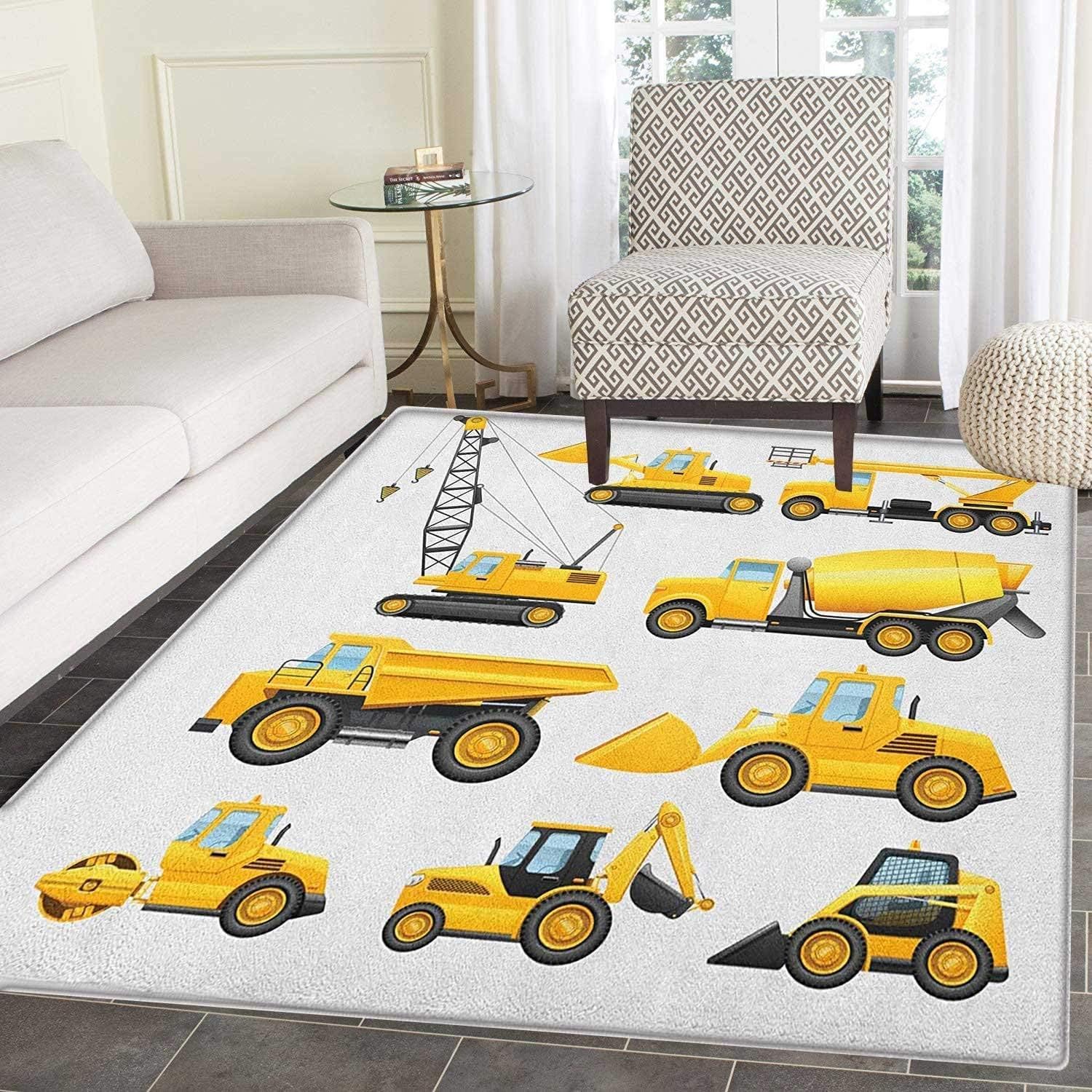 Tappeto Da Gioco Per Bambini Stampato In 3D Ragazzo Che Costruisce Veicoli E Macchinari Tappeto Per Area Giochi Per Cameretta Per Bambini Tappeto Per Bambini Tappeto Grande Per La Casa 47,2-8E8X-L9F