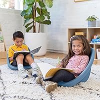 Vista 9 de ECR4Kids Asiento de piso con forma de hoja, silla basculante, azul en polvo, 6 piezas