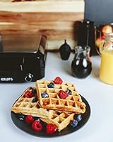 Vista 7 de KRUPS Máquina para hacer waffles belgas de 4 porciones: acero inoxidable, 5 niveles de tostado, señal de listo audible, platos removibles, 1200W