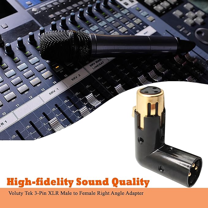Adaptador XLR Macho a Hembra de 90 Grados Ajustable 3 Pines 2 Unidades miniatura 5