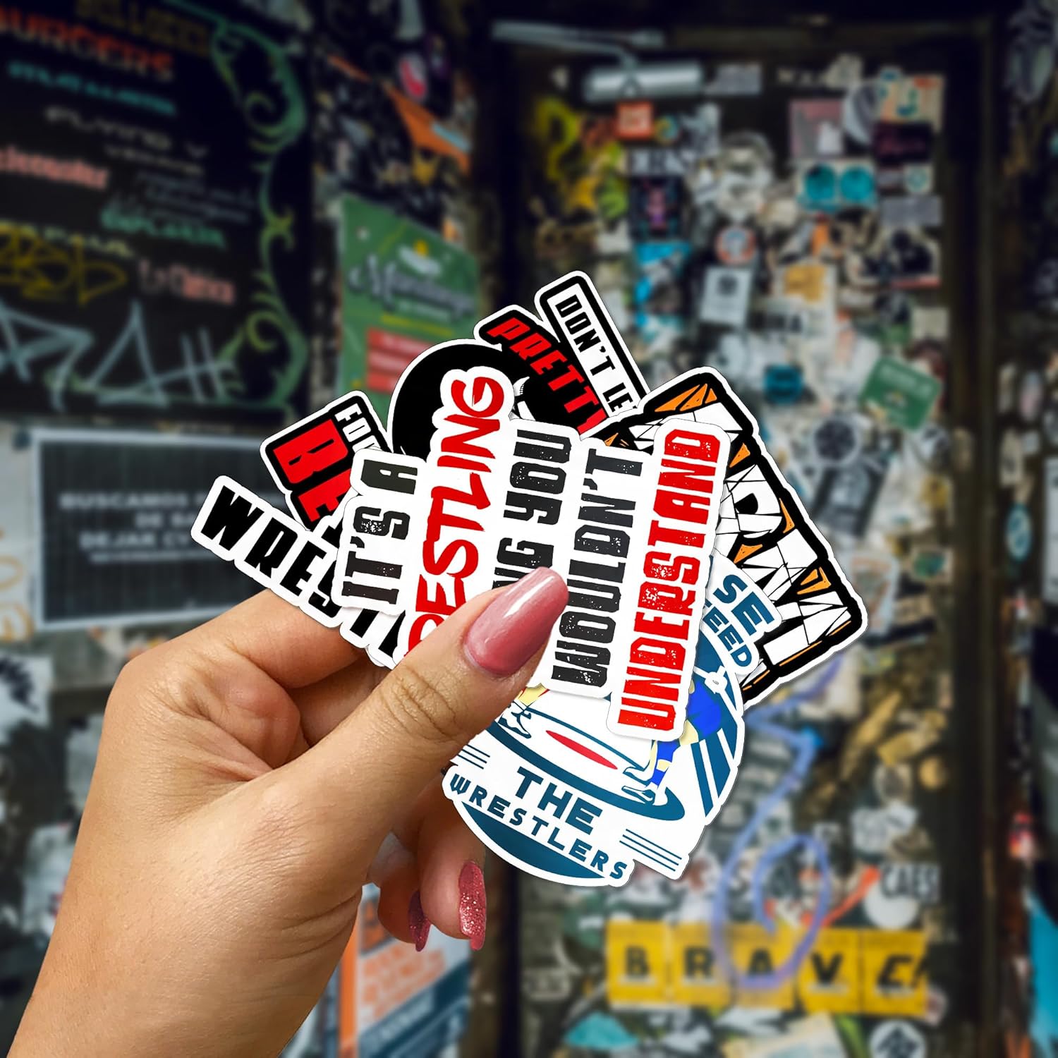 (Pack10) Wrestling Sticker, Funny Wrestle Gifts Sports Lover, Vinyl Decal Different Designs, Waterproof, UV- Resistant, Suitable for Tumbler, Laptop, Phone Case, Hydroflask, Water Bottle Stickers - Image 3