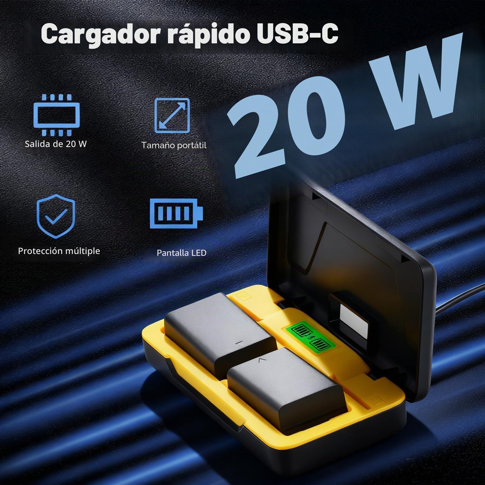 2 Unidades EN-EL25 Batería y Cargador para Nikon Zfc, Z30, Z50, Z50 II