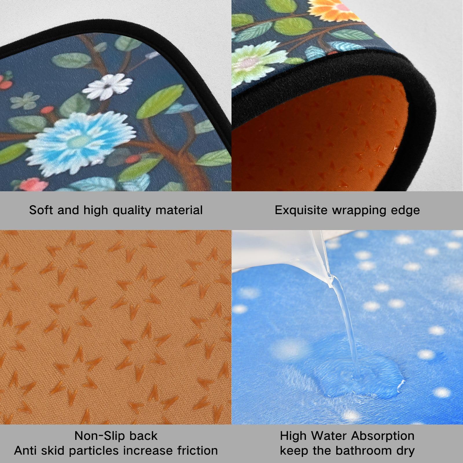 Kigai Cute Owls Kitchen Rug Set of 2 Non Slip Washable Cushioned Anti-Fatigue Kitchen Mat Comfort Standing Floor Mat for Kitchen Washroom Bedroom