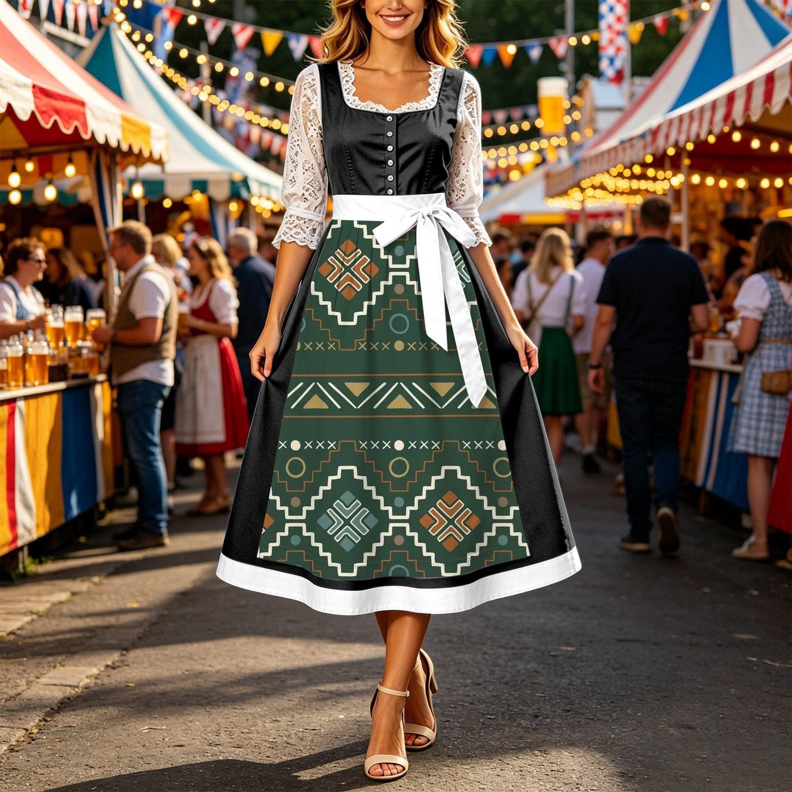 Generisch Elegante vestido con cinturón para la cintura, vestido largo de noche festivo para fiestas de temporada