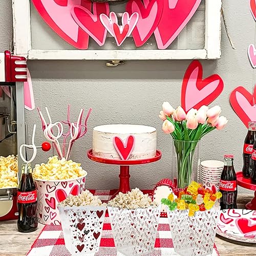 Miniatura 4 de GS - Cubos de palomitas de maíz para el día de San Valentín bañera de dulces de corazones tazas decorativas reutilizables para el hogar noches de