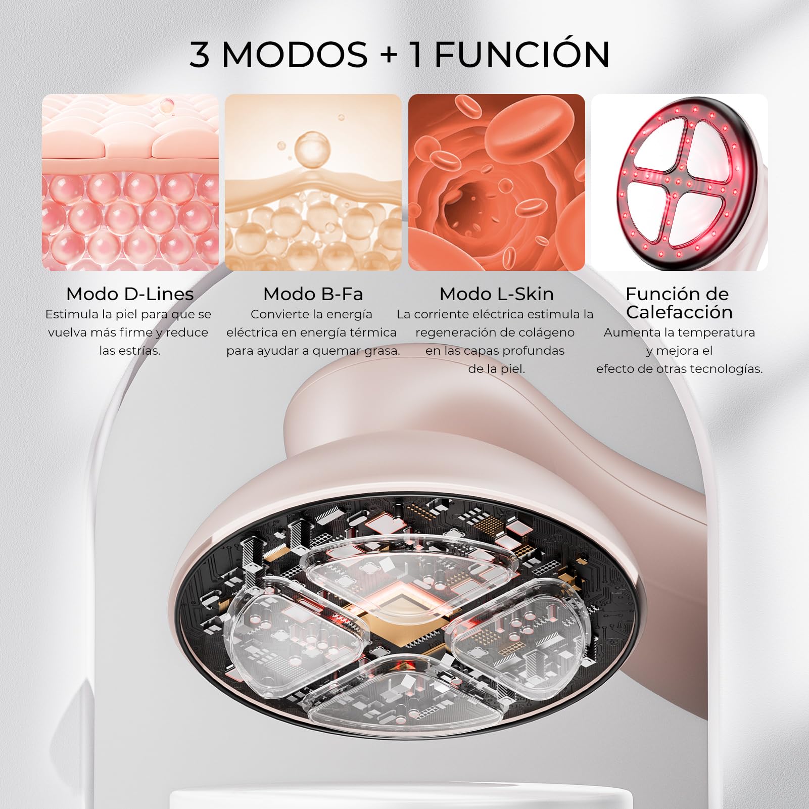 Masajeador Anticelulítico, Celulitis Masajeador Electrico para Masaje de Cintura, Abdomen, Glúteos, Brazos, Piernas y Espalda (Oro Rosa)