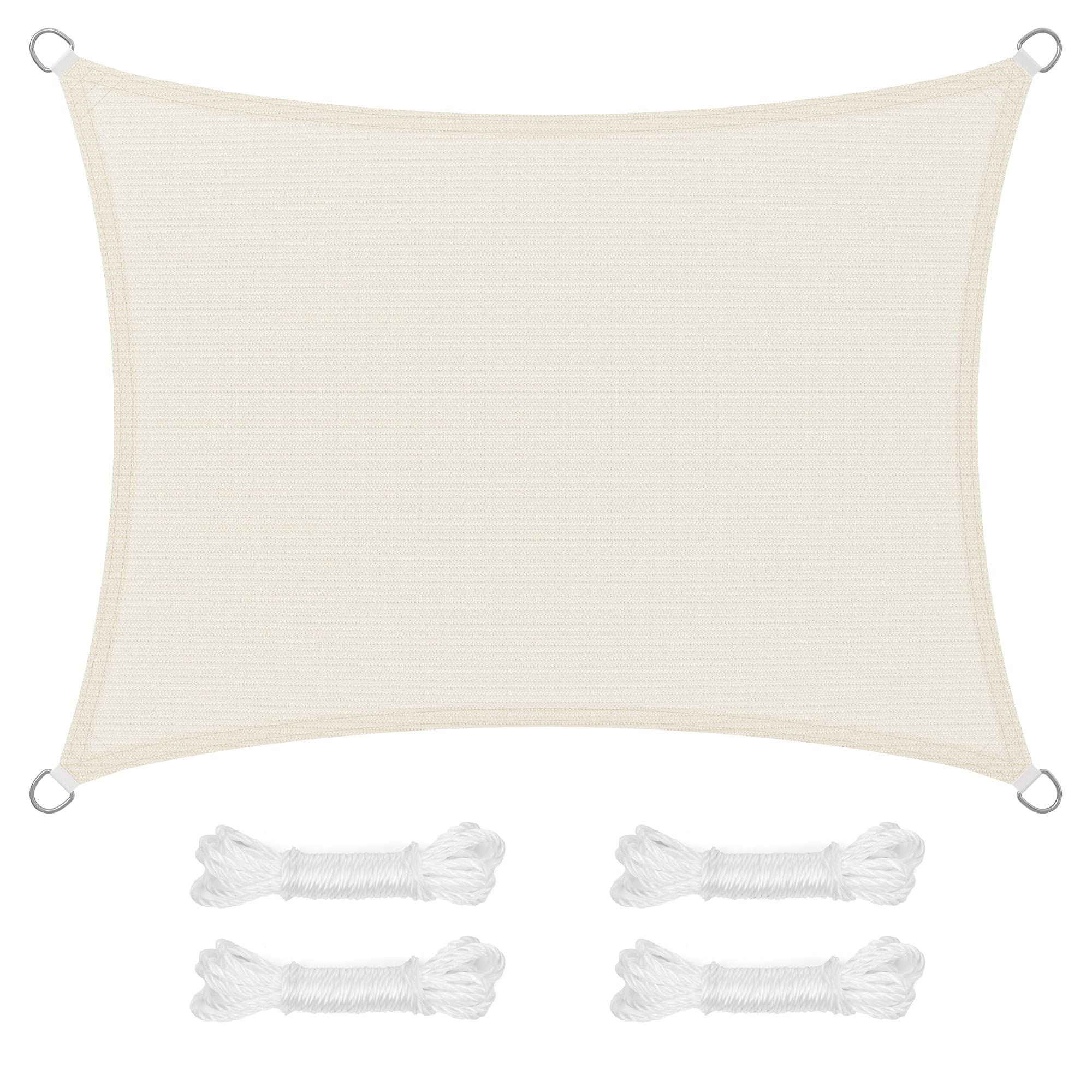 Voile d'ombrage pour terrasse et jardin, grande toile solaire respirante beige 3x4m
