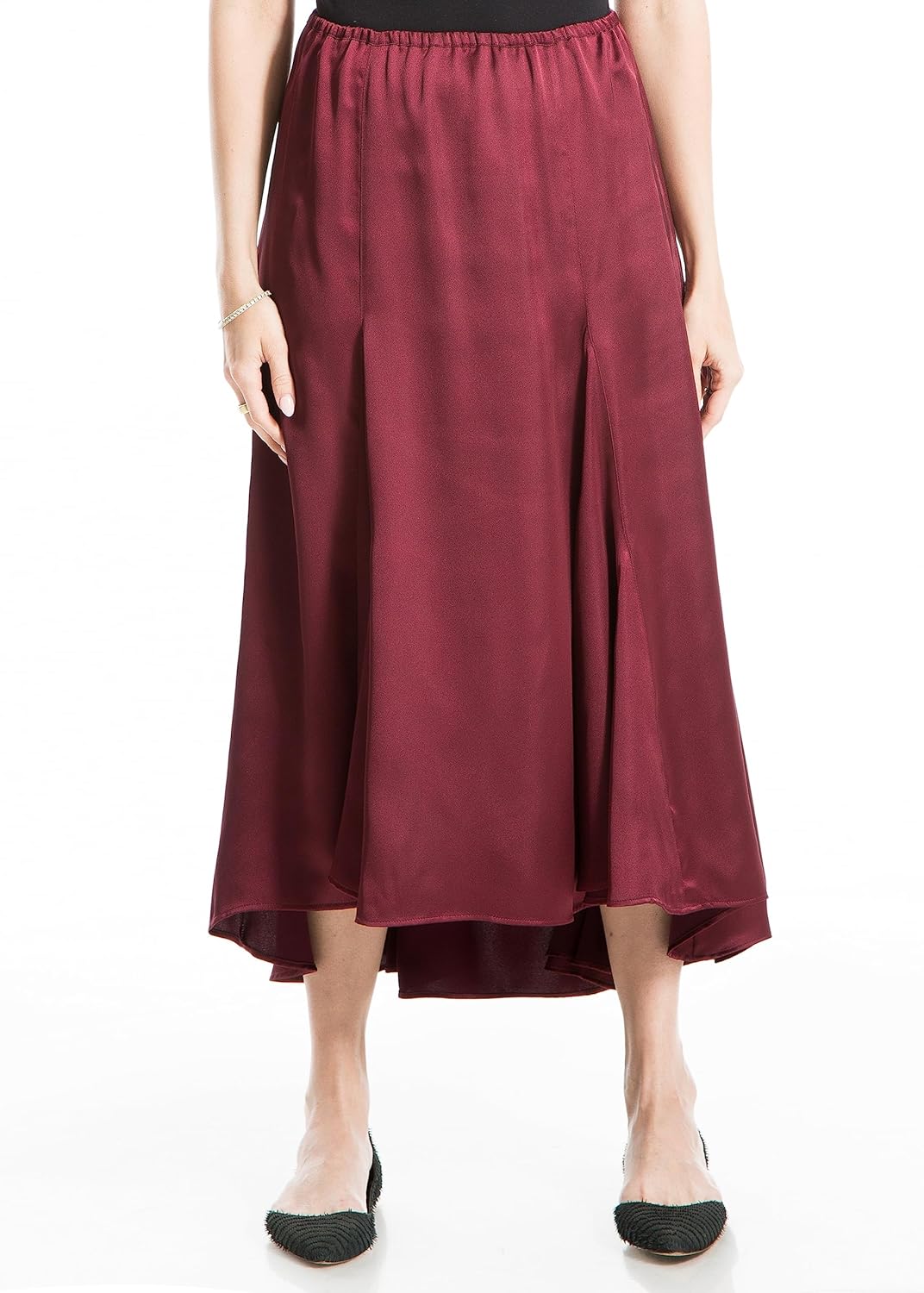 Max Studio Womens Satin High Low Hem Skirt
