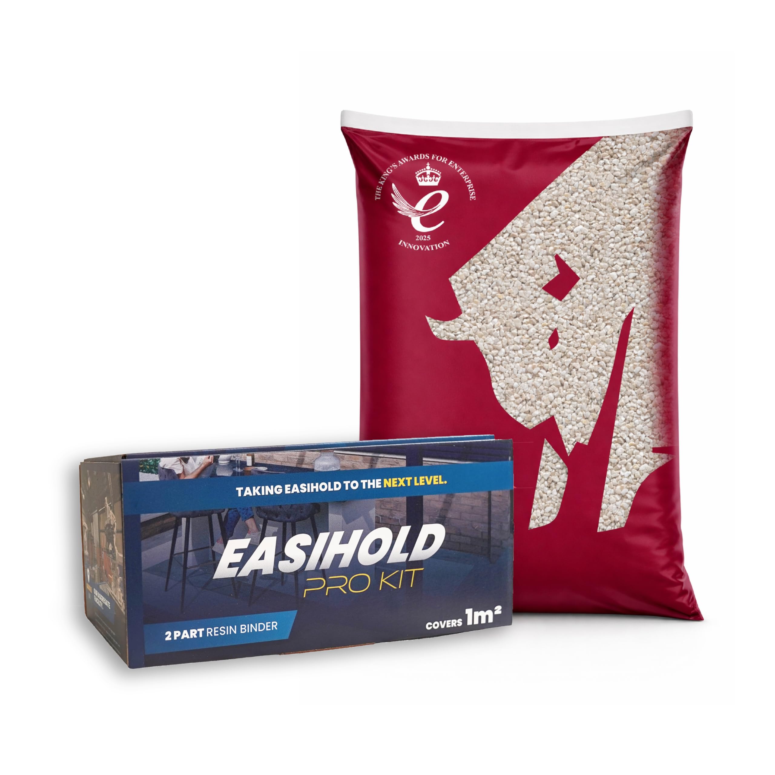 Easihold Resin Bound Gravel Kit 1m2 UV Stable Resin & Stones for Patios & Walkways 100% Water Permeable, Long-Lasting & UV-Resistant Stone Carpet Binding Polyurethane Resin (Ivory) โ image 1