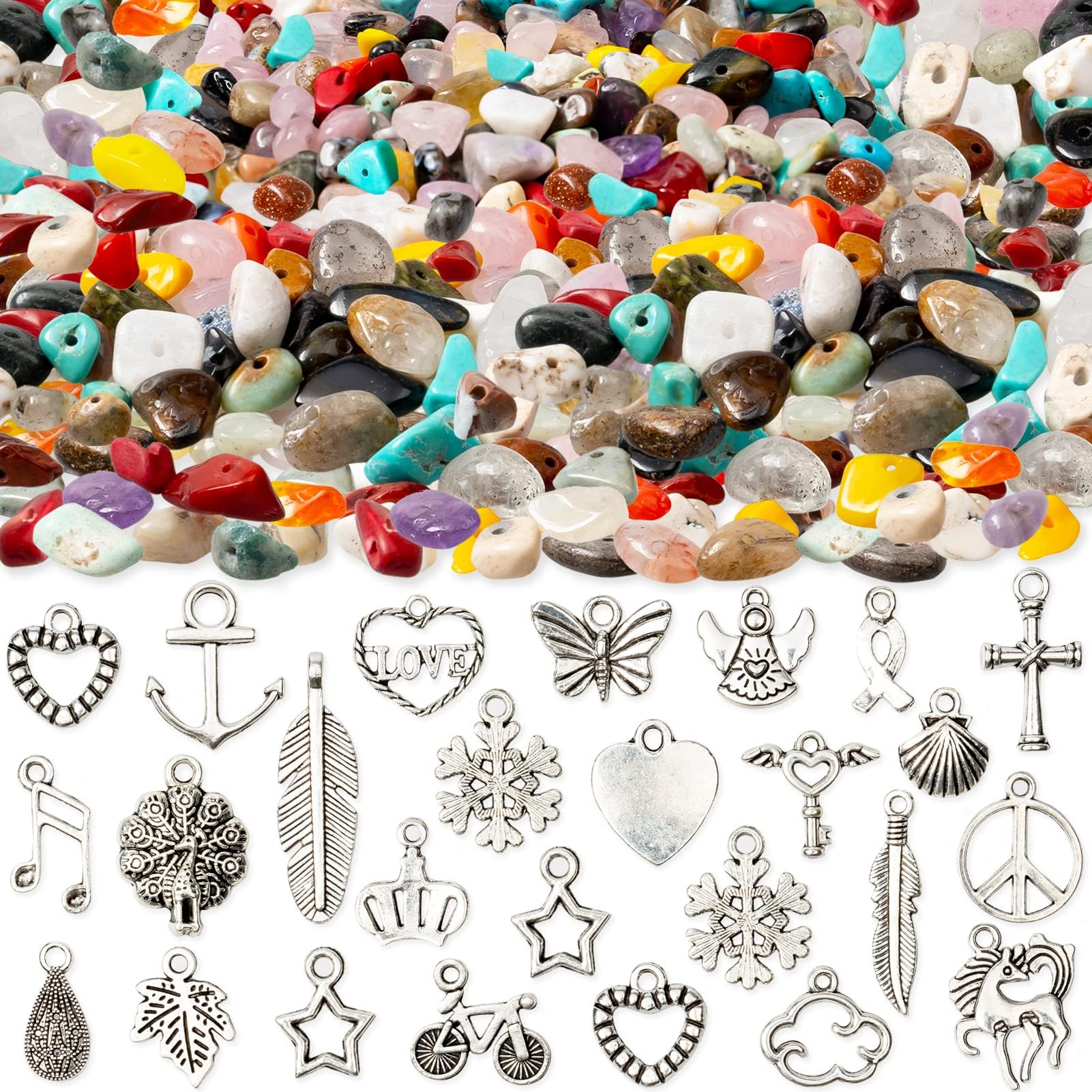 Pierres naturelles pour bracelet percées sans défaut pour création de bijoux DIY