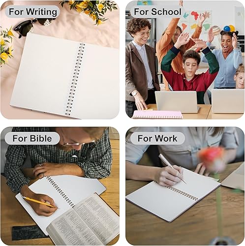 Miniatura 7 de Yoment Cuaderno de espiral con puntos y viñetas de 8.5 x 11 pulgadas, tamaño A4, cuadrícula de puntos grandes, papel de punto grueso de 3.53 ozm,