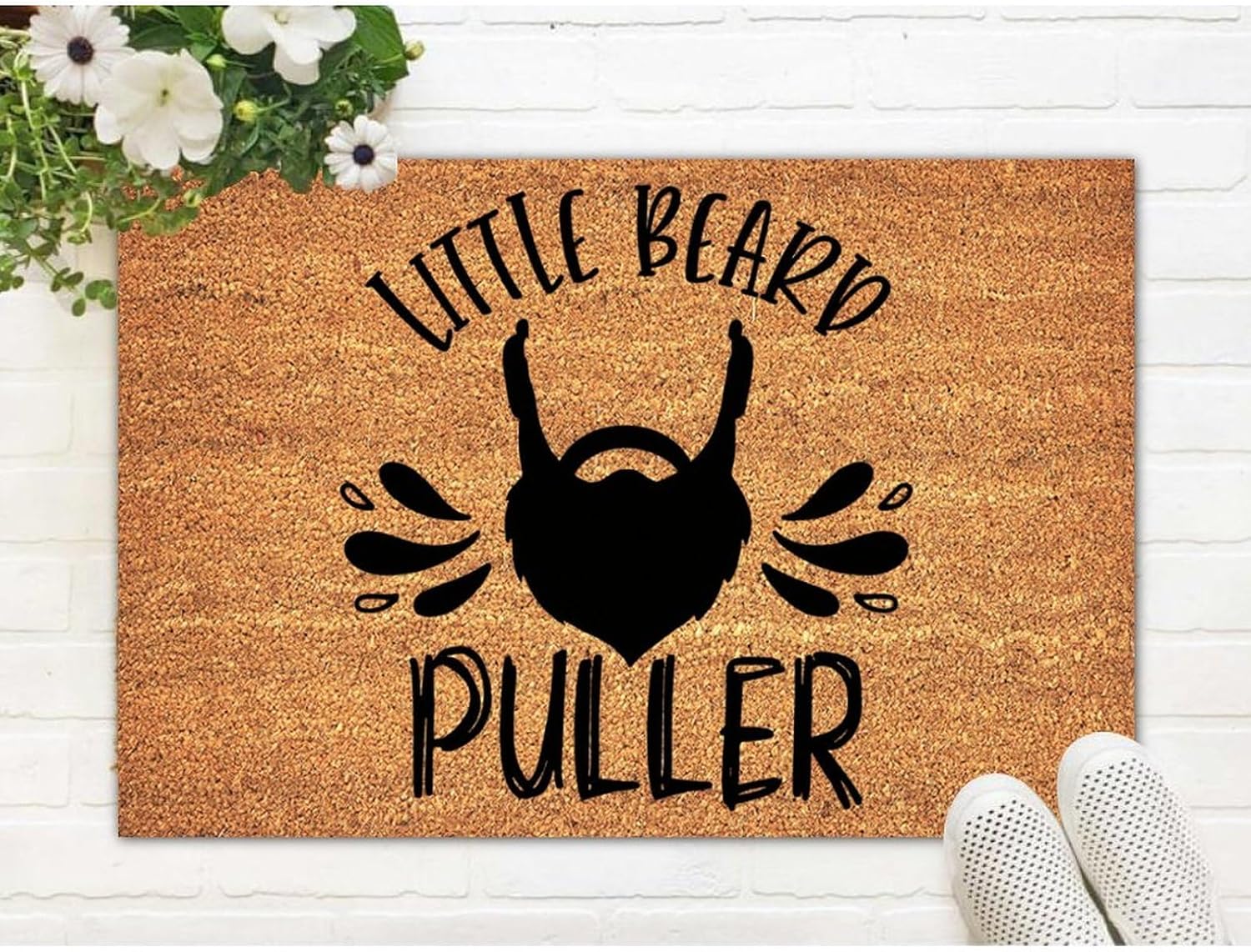 Little Beard Puller Coir Door Mat 16 X 24 Door Mat Father's Day Thick Durable Rug for Home Entryway Farmhouse Decor Welcome Mat Housewarming Gift Mats for Bathroom Floor Birthday Christmas