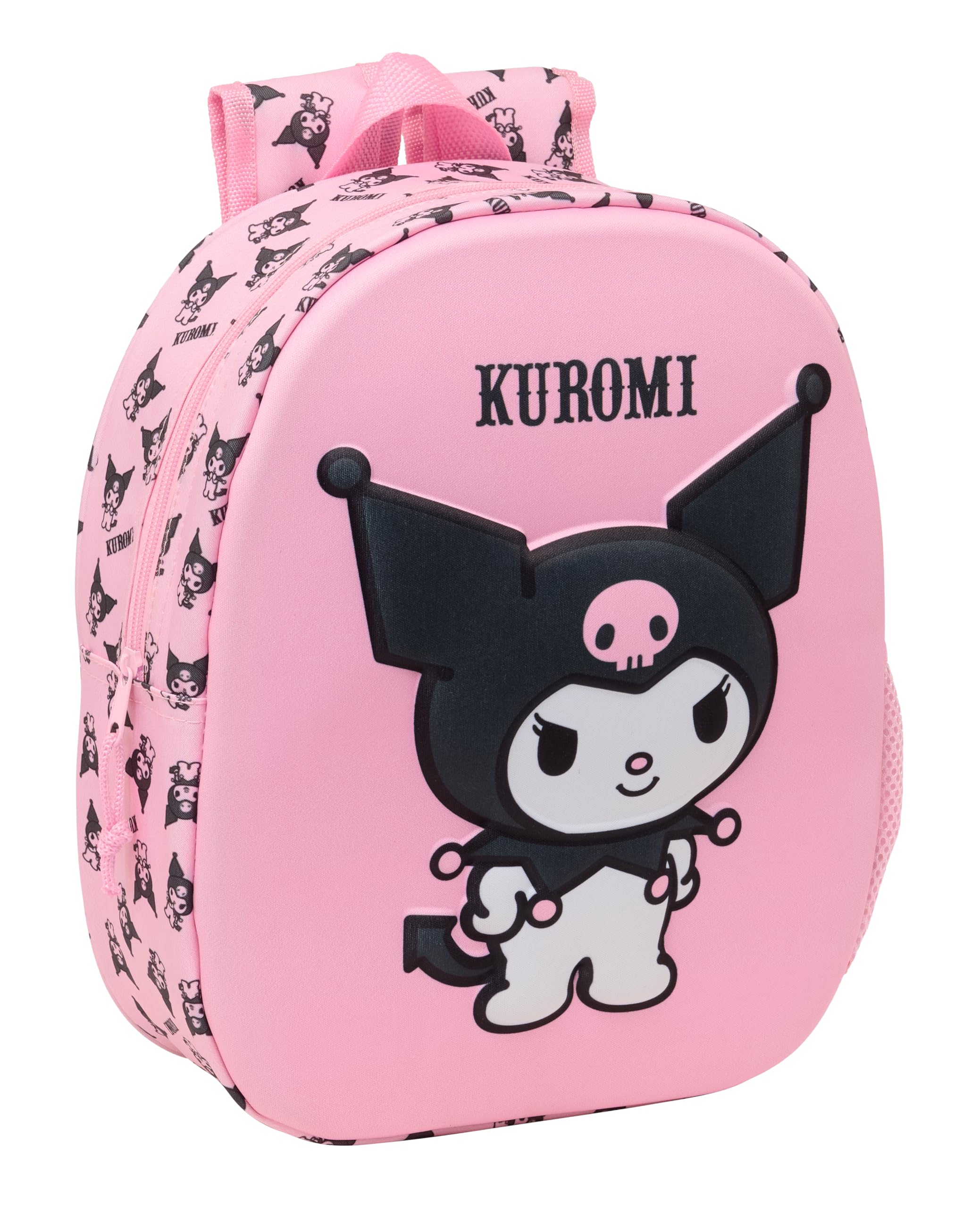 Safta KUROMI 3D School Backpack with 3D Design, Adaptable to Cart, Ideal for Children of Different Ages, Comfortable and Versatile, Quality and Resistance, 27 x 10 x 33 cm, pink, M, Casual