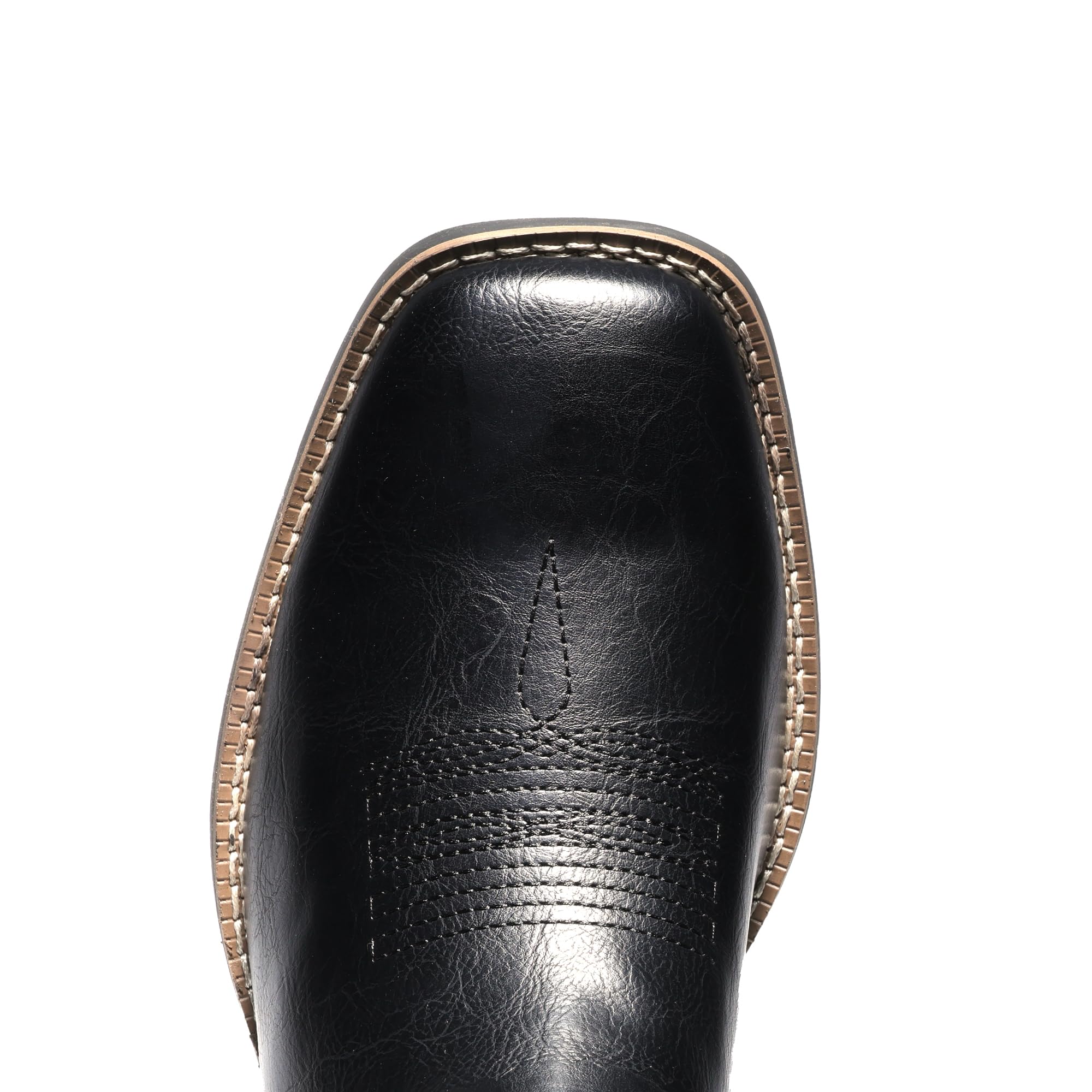 IXU Cowboystiefel für Herren, quadratischer Zehenbereich, Westernstiefel, lässiges Kleid, Schlupfschuhe, Herrenschuhe