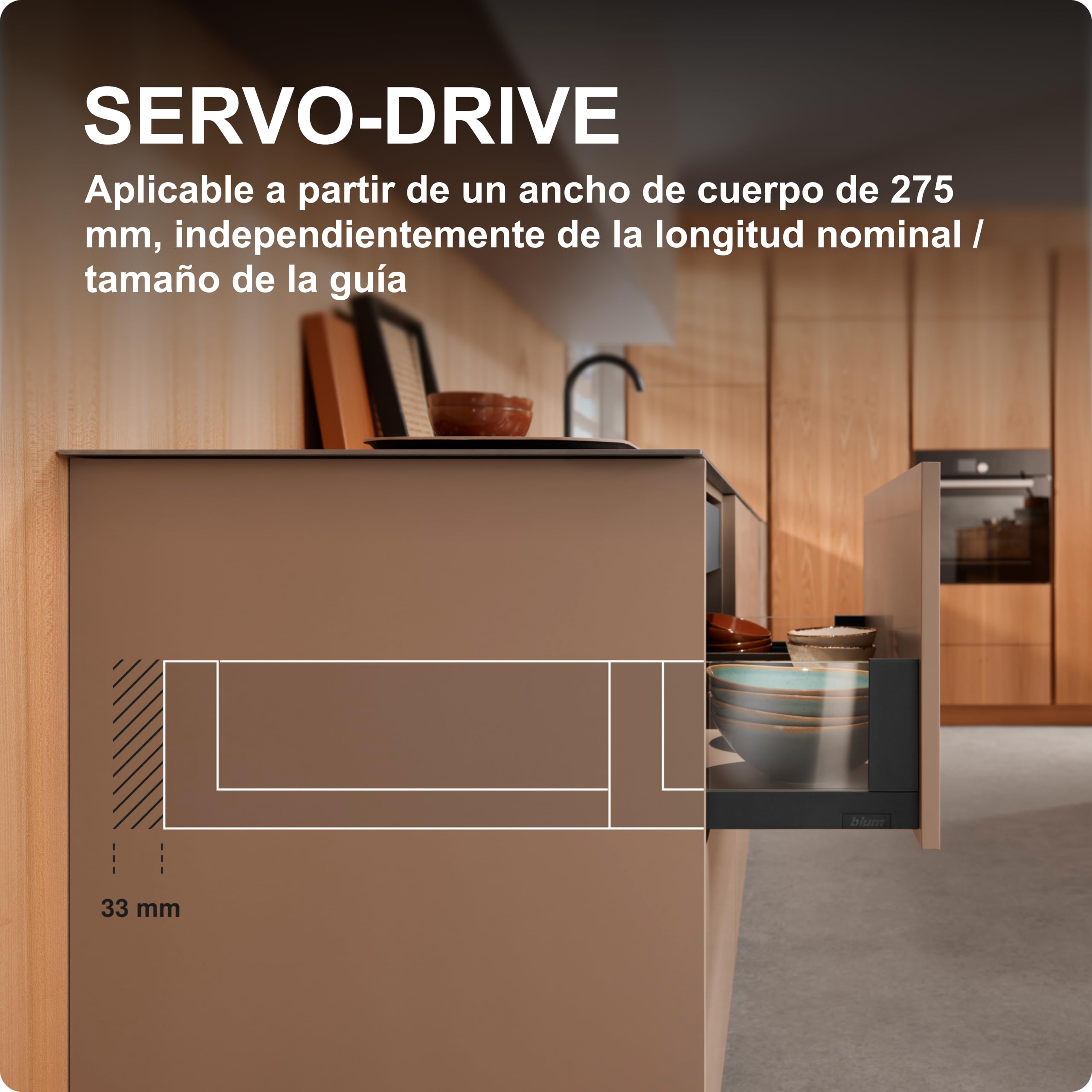 Unidad de accionamiento SERVO-DRIVE de Blum I Apertura automática de cajones, gavetas y extraíbles I Accesorio de lujo