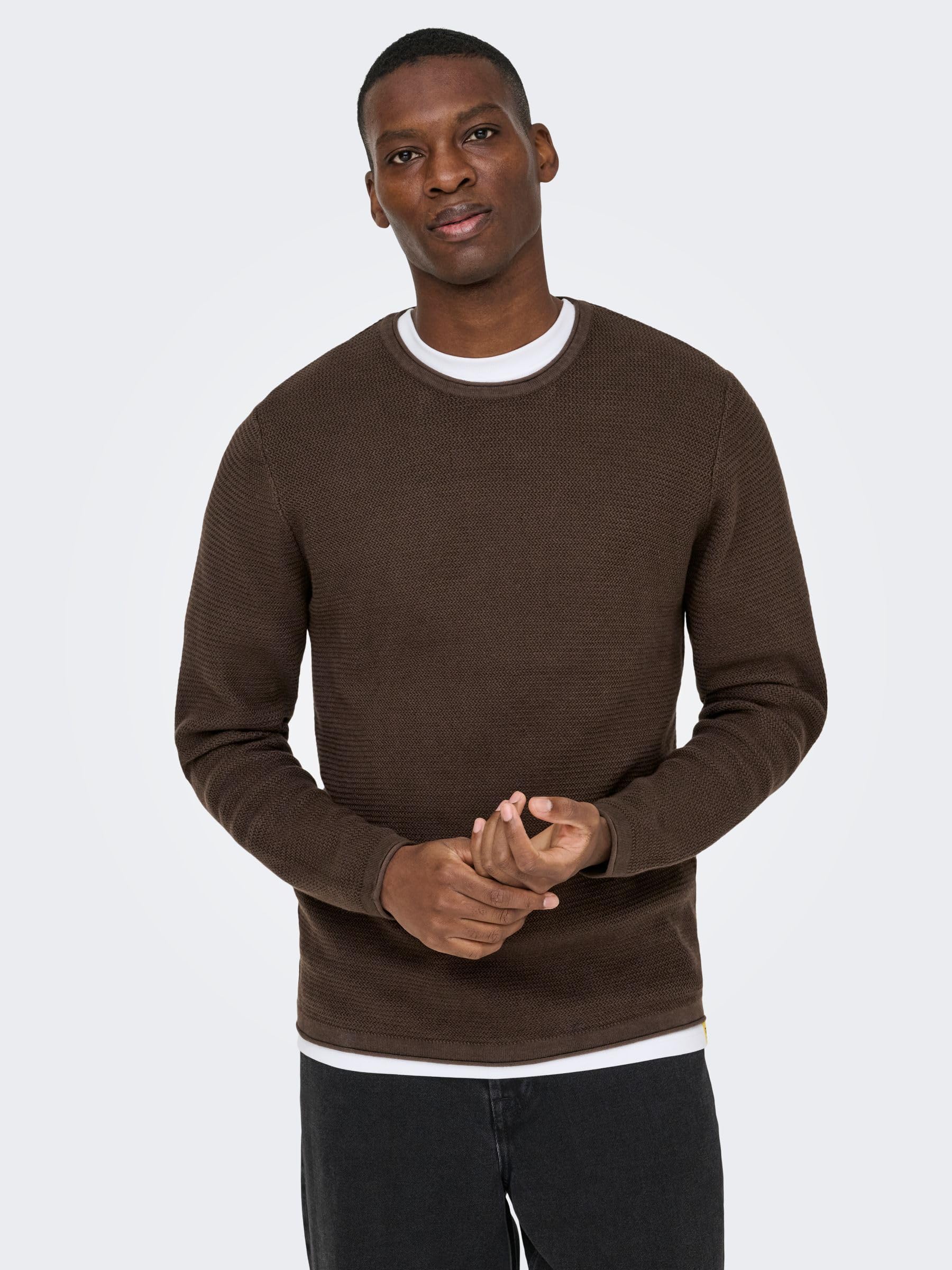 Only & Sons Herren Onseric Reg 12 Struc Crew Knit Noos Onseric Reg 12 Struc Crew Knit Noos (1er Pack)