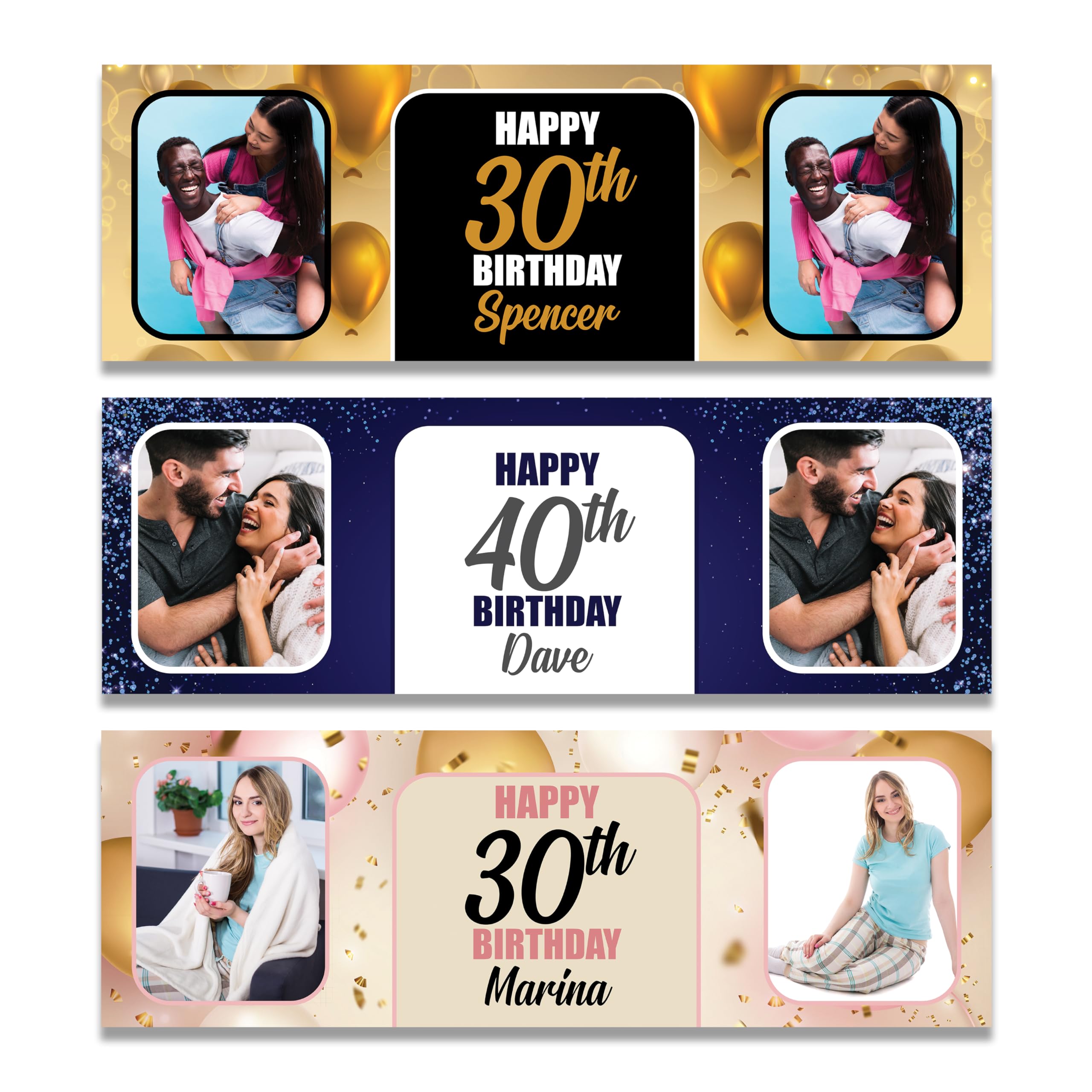 Personalised Birthday banner for Girls for Boys for her for him 1st 2nd 16th 18th 21st 30th 40th 50th 60th 70th 80th Custom Party Banner
