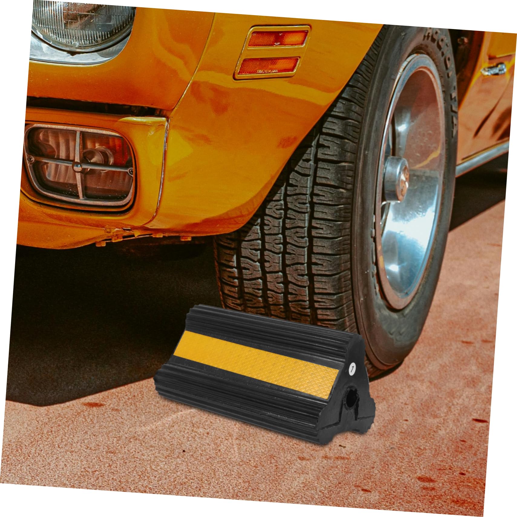 Cabilock Calzos para Ruedas De Goma Antideslizantes con Cinta Reflectante, Tope Triangular Portátil 210x115x105 Mm para Automóviles, Camiones y Remolques, Uso En Pendientes y Estacionamiento Seguro