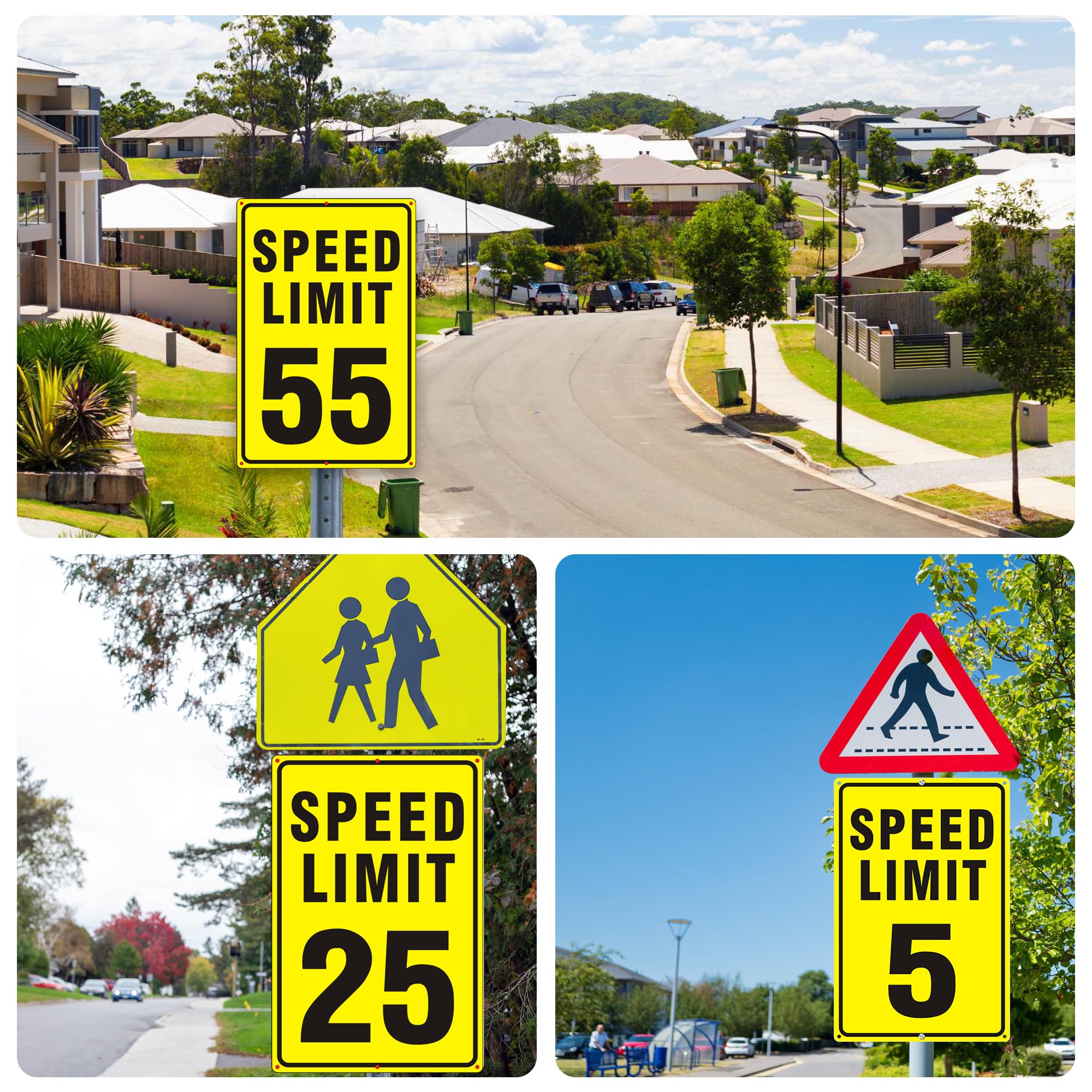Amazon.co.jp: 速度制限標識、25 MPH 道路用制限速度標識、(2パック